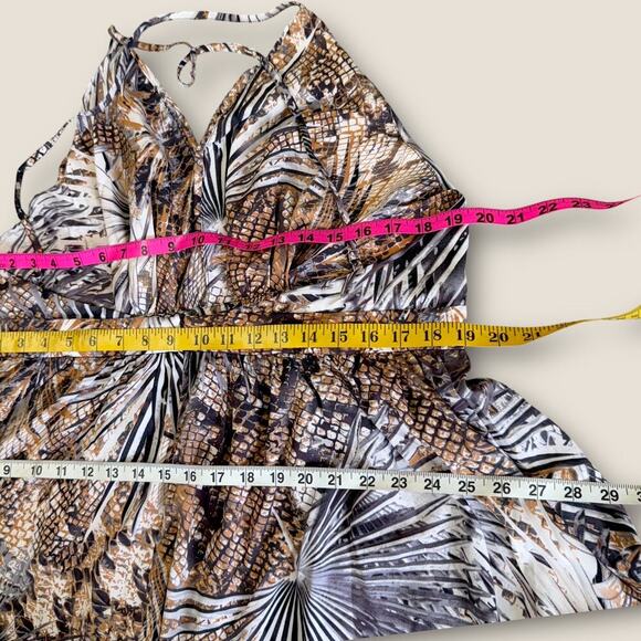 Sweet Generis Strappy Plunging Open Back Maxi Swing Dress Size 3X Bohemian Print - Picture 12 of 14